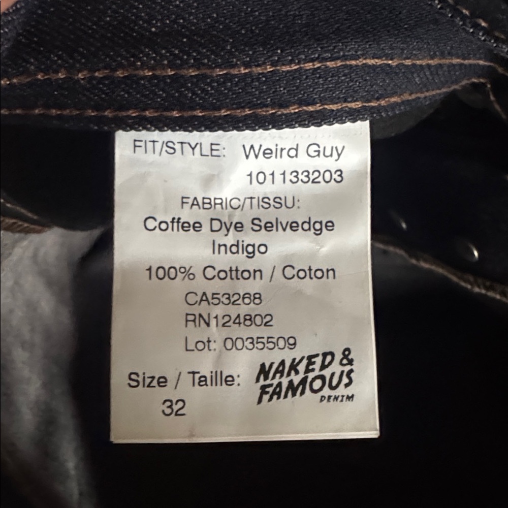 Naked & Famous Denim Dark Blue Jeans - Picture 6 of 7